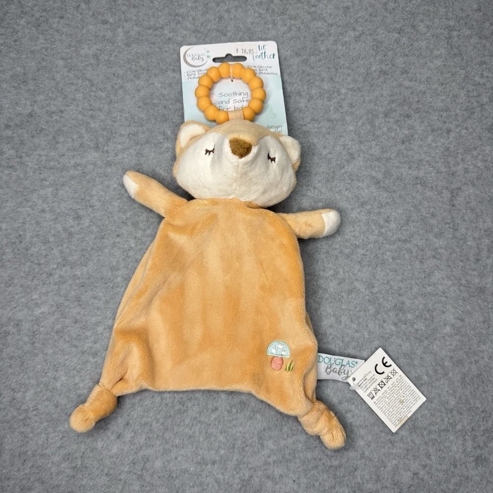 Douglas Toys Jordan Fox Lil Teether Silicone Soothing Orange Soft
